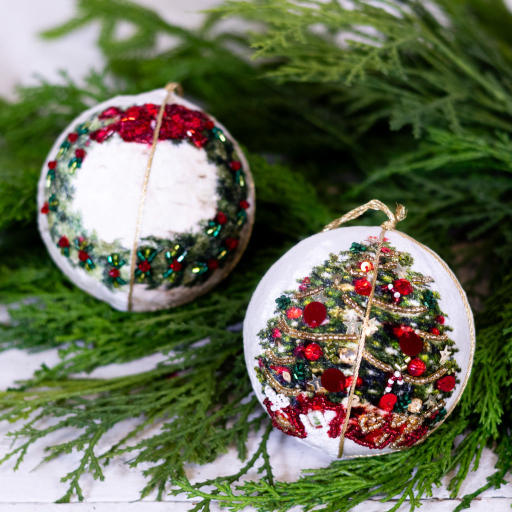 Botanical Tree Jewel Ball Ornament