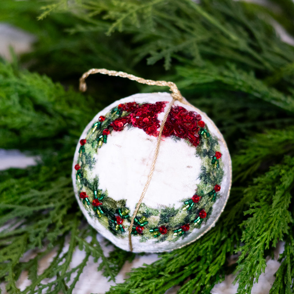 Botanical Wreath Jewel Ball Ornament