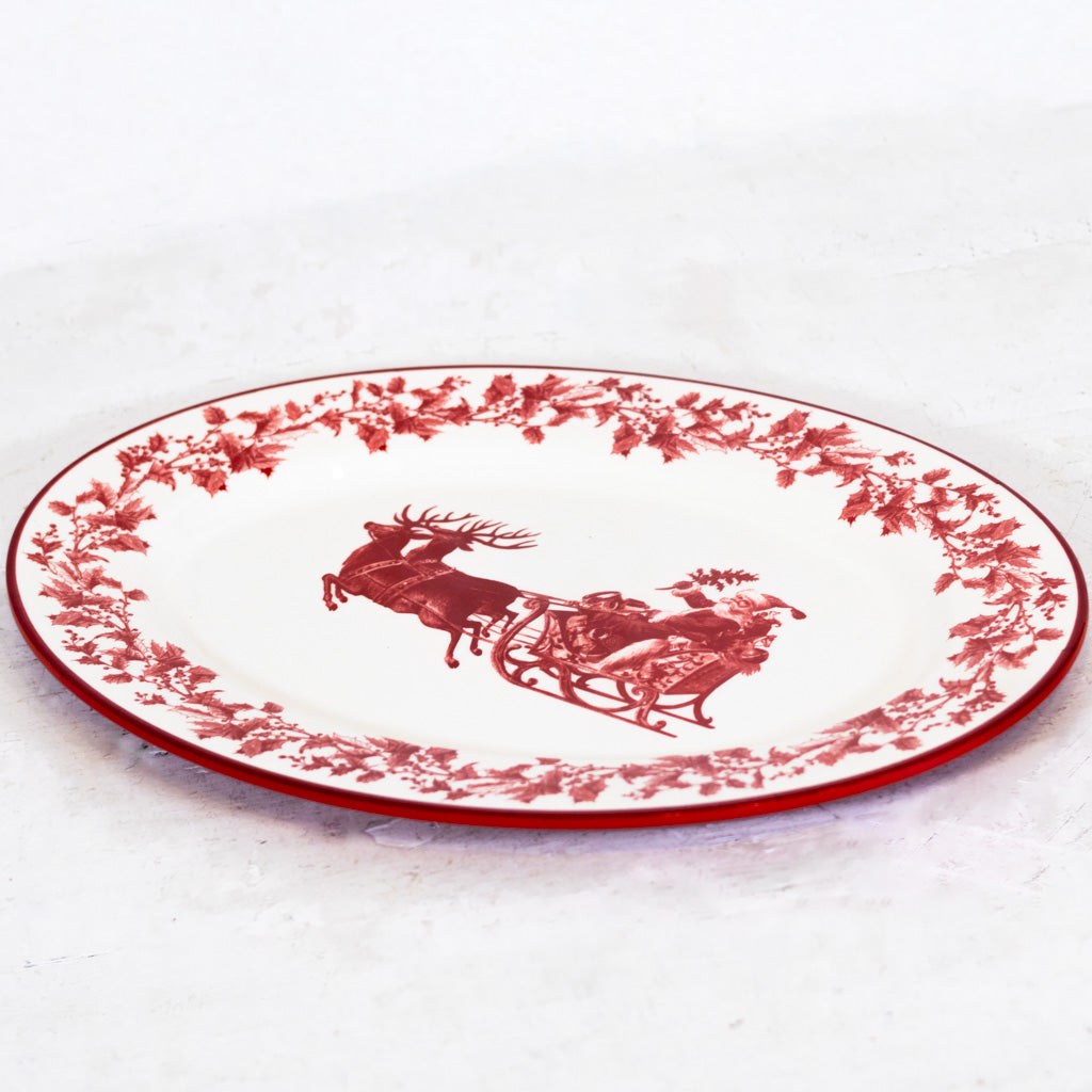 Yuletide Enamel Oval Platter Melamine