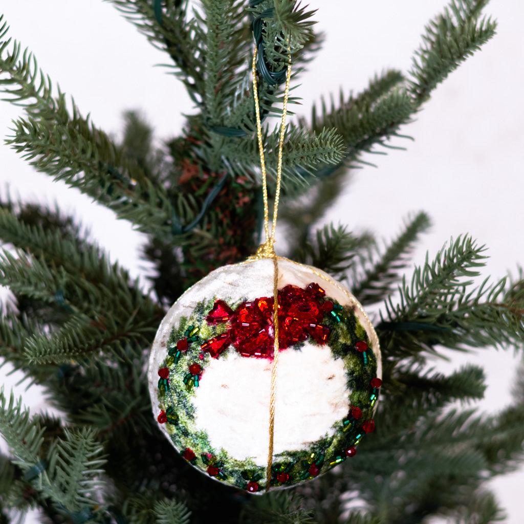 Botanical Wreath Jewel Ball Ornament