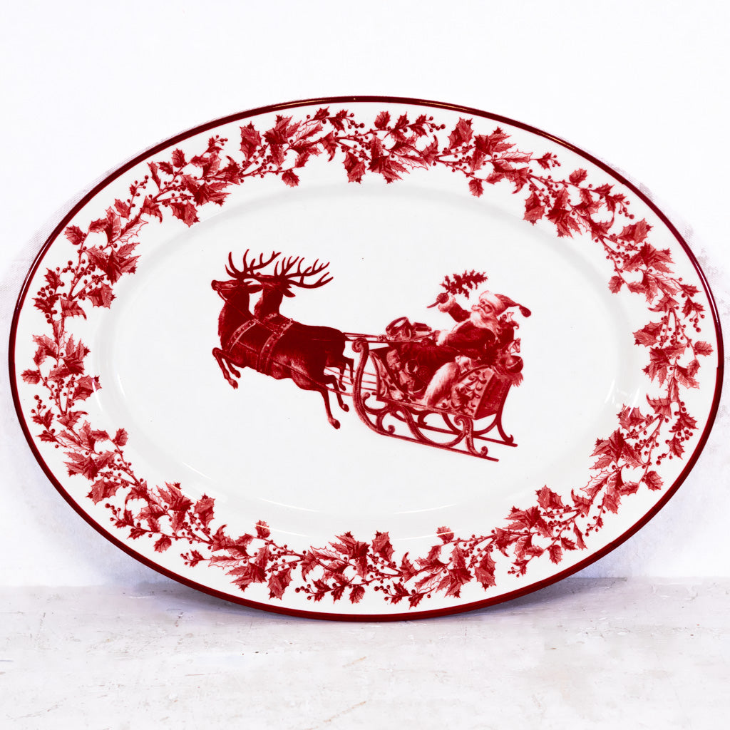 Yuletide Enamel Oval Platter Melamine