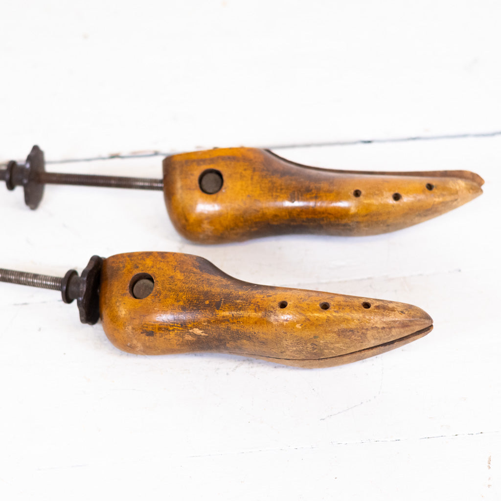 Pair of Wooden Split Toe Shoe Stretchers