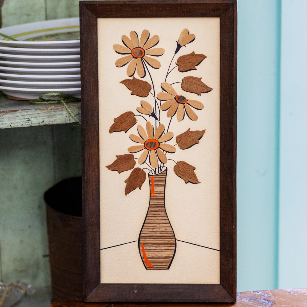 Mid-Century Balsa Wood Vase Picture