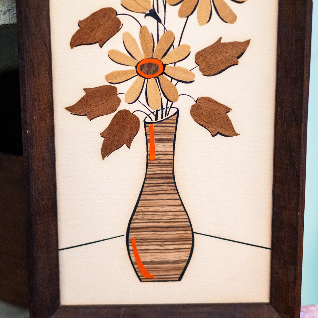 Mid-Century Balsa Wood Vase Picture