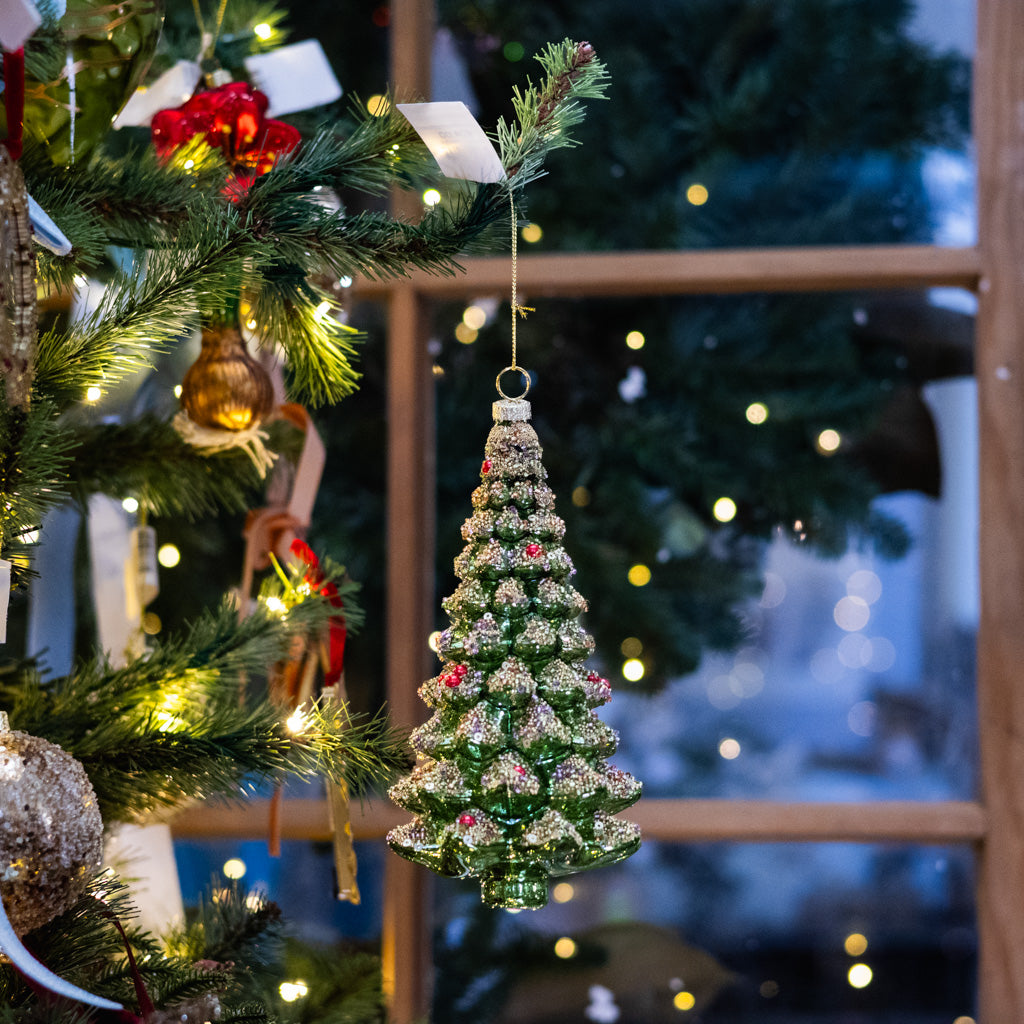 Glittery Green Tree Ornament