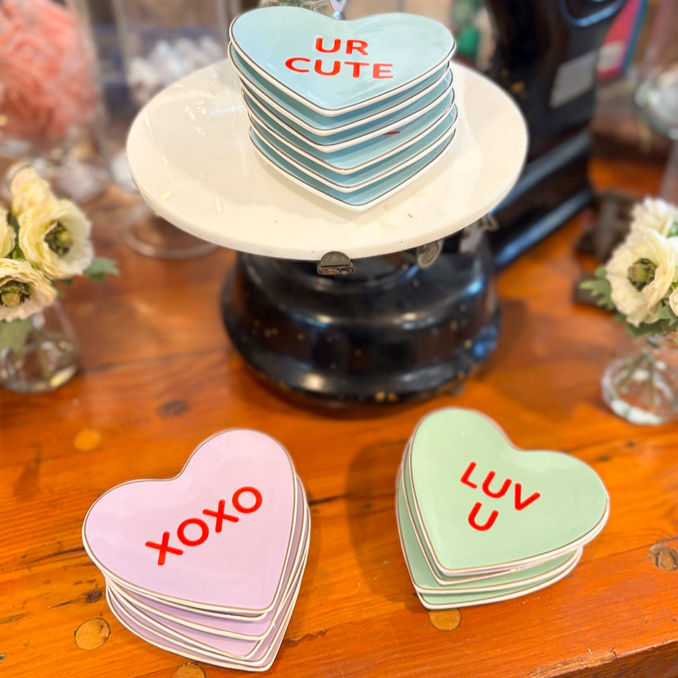"UR CUTE" Conversation Candy Heart Trinket Dish
