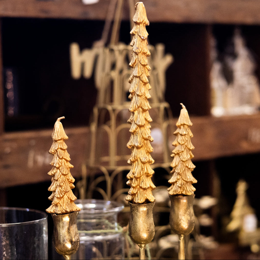 Unscented Gold Tree Candle Box of Two Short