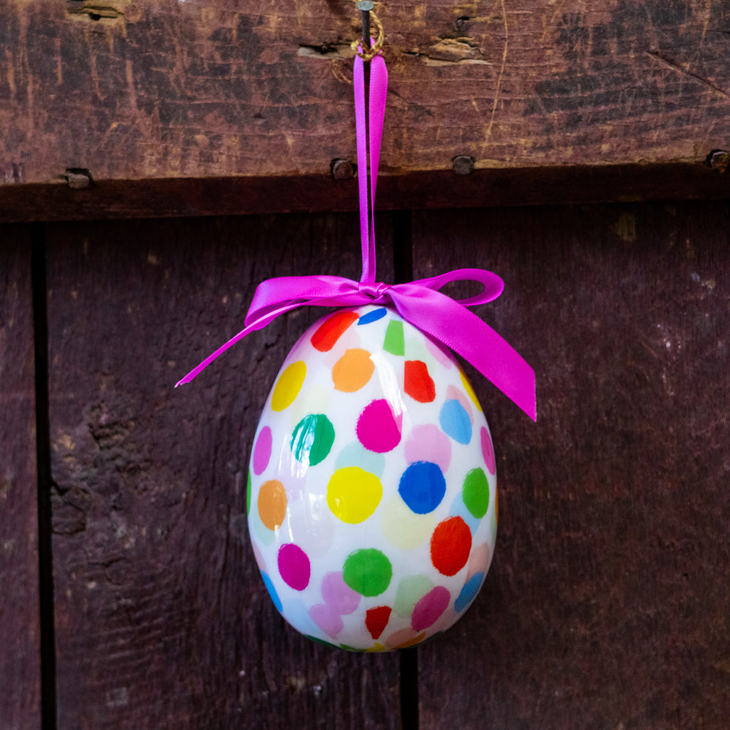 Polka Dot Confetti Egg Ornament