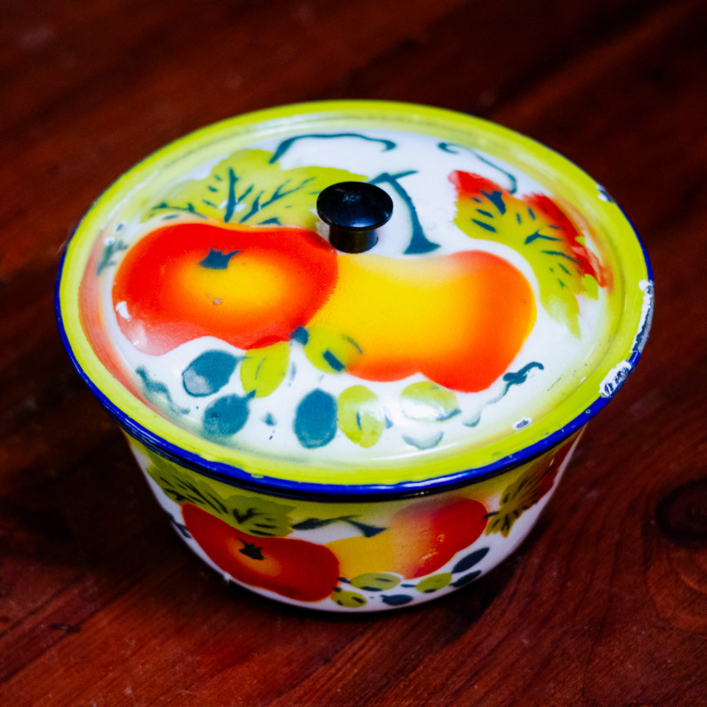 1950's Vintage Enamel Bowls with Lid
