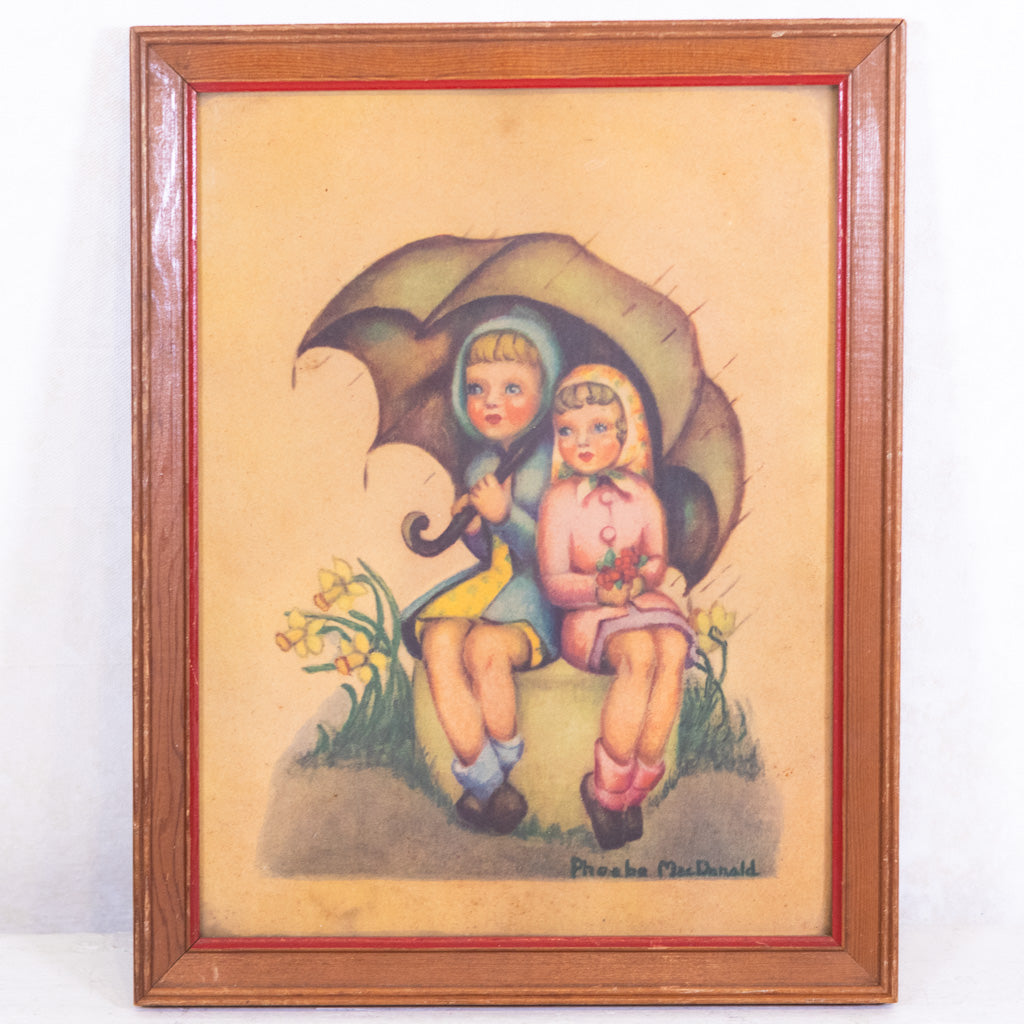 Vintage Phoebe MacDonald Umbrella Girls Picture