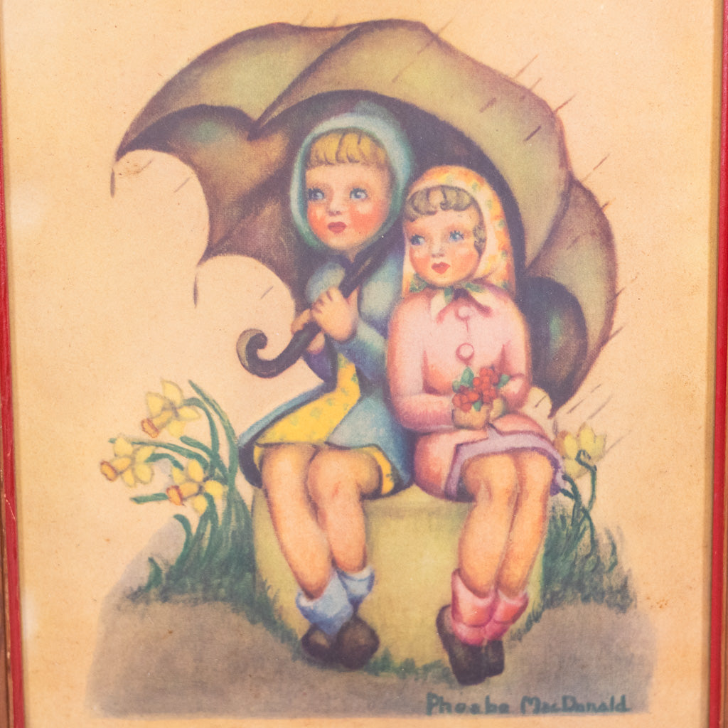Vintage Phoebe MacDonald Umbrella Girls Picture