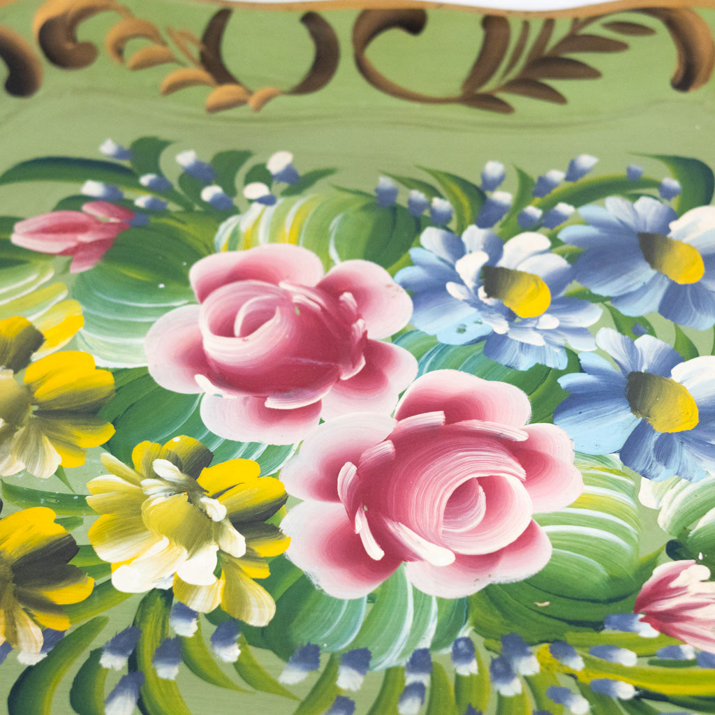 Antique Toleware Tray Hand Painted