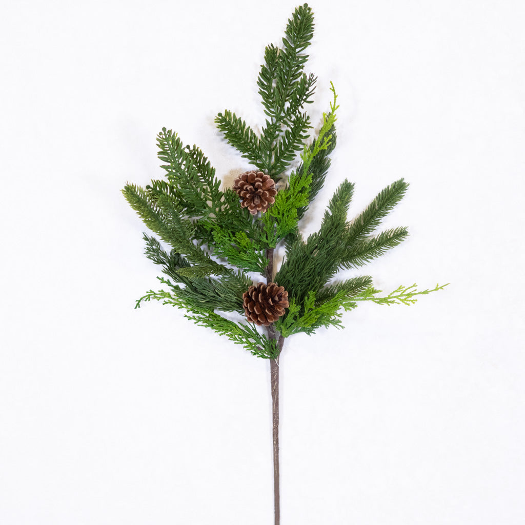Real Touch Cedar Spruce Cone Spray