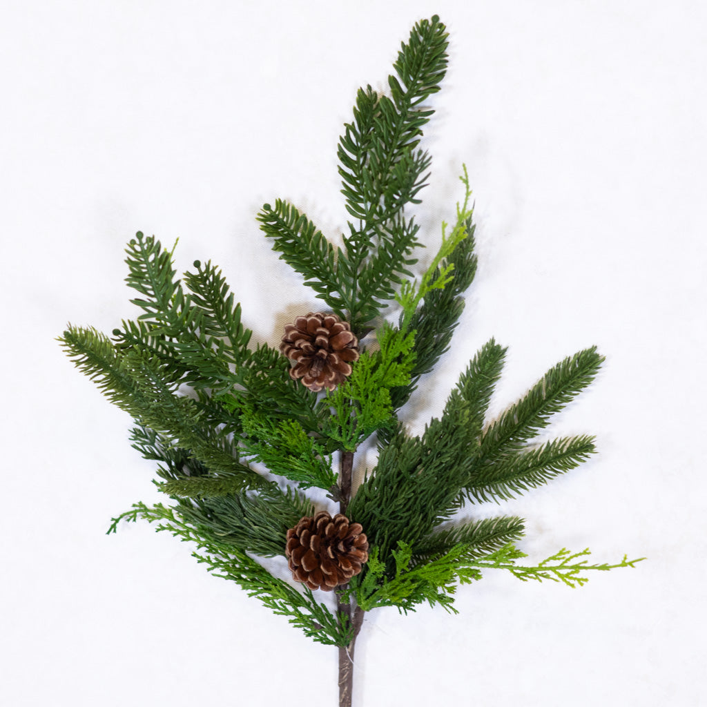 Real Touch Cedar Spruce Cone Spray
