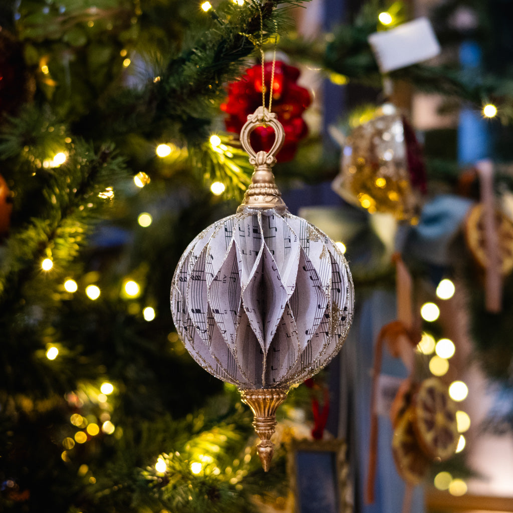 Small Cardboard Music Notes Finial Ornament