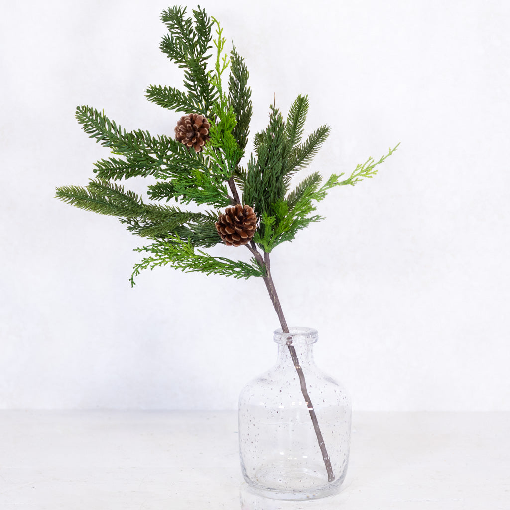 Real Touch Cedar Spruce Cone Spray