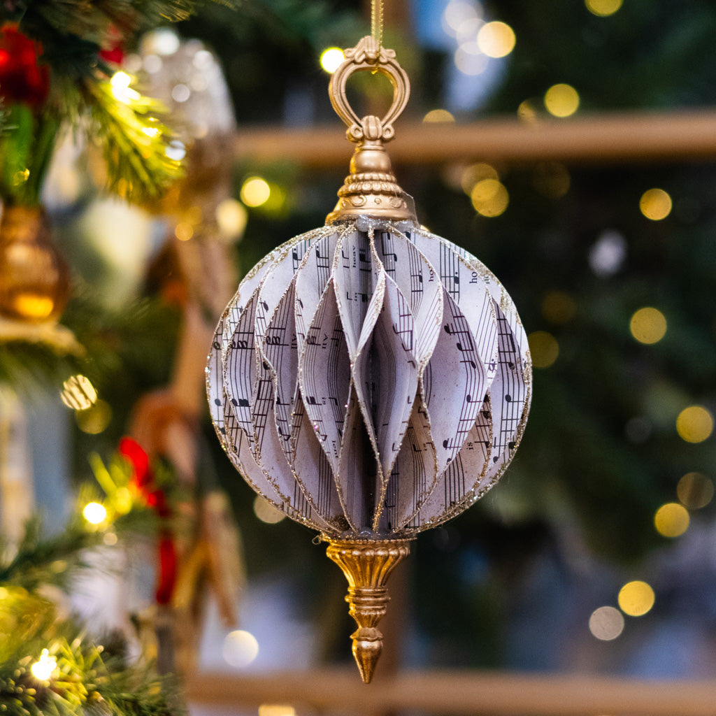 Small Cardboard Music Notes Finial Ornament