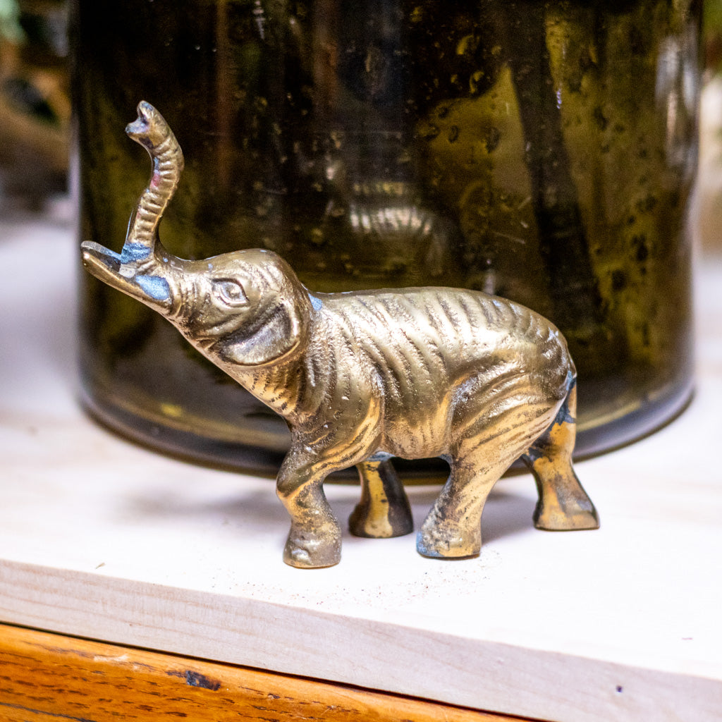 Small Vintage Brass Elephant