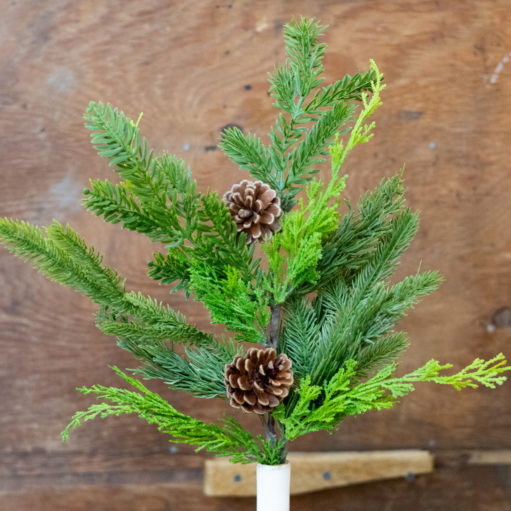 Real Touch Cedar Spruce Cone Spray