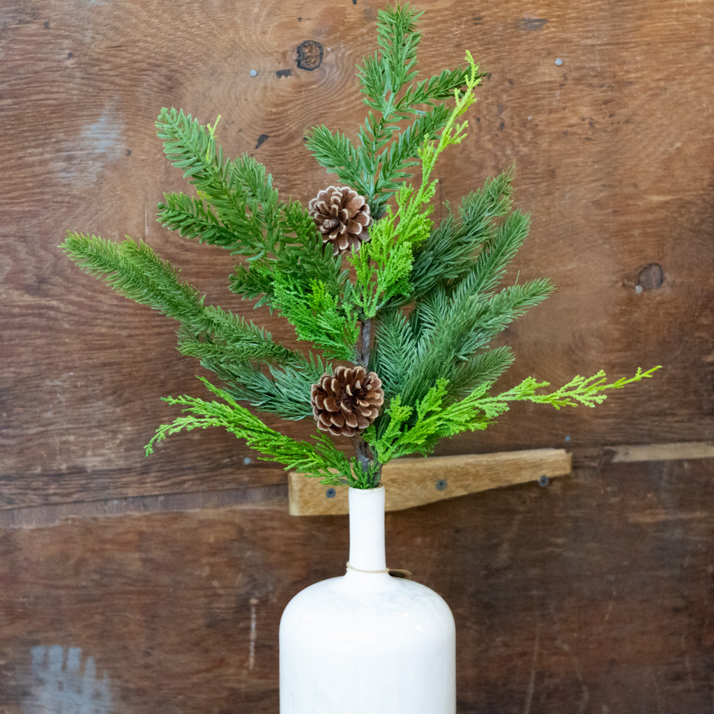 Real Touch Cedar Spruce Cone Spray