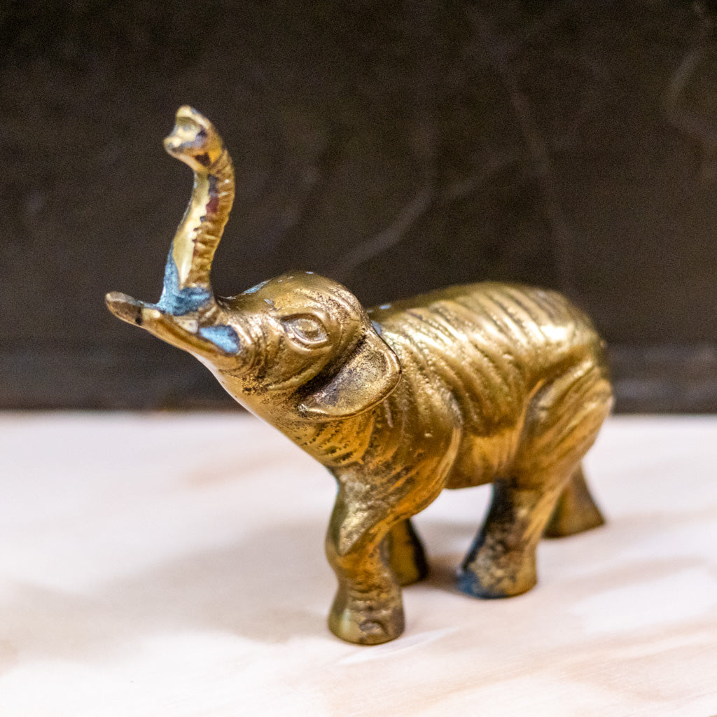 Small Vintage Brass Elephant