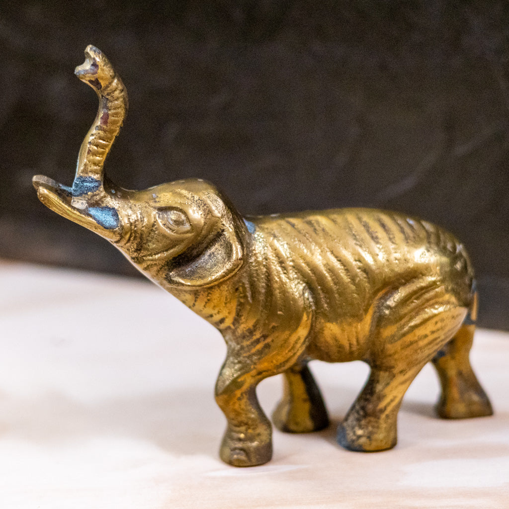 Small Vintage Brass Elephant