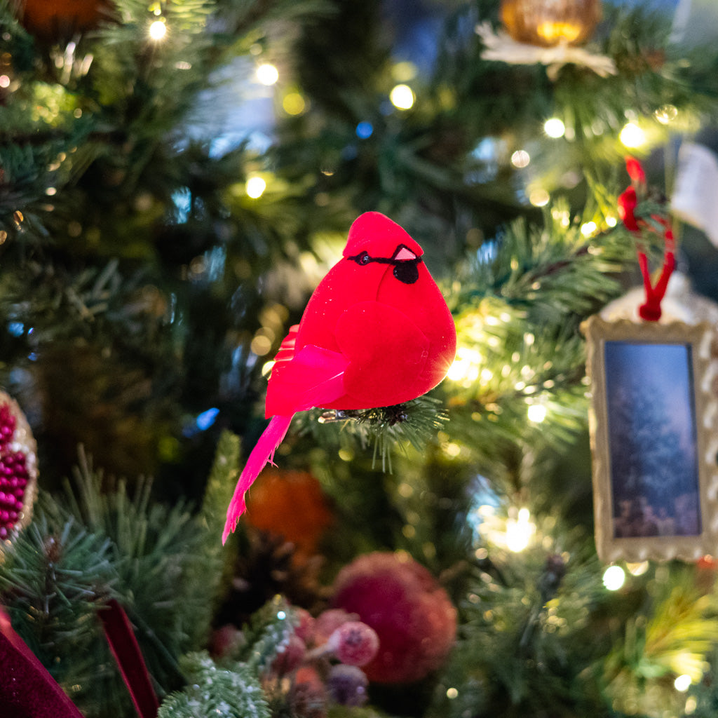 Jolly Velvet Red Cardinal Clip Ornament