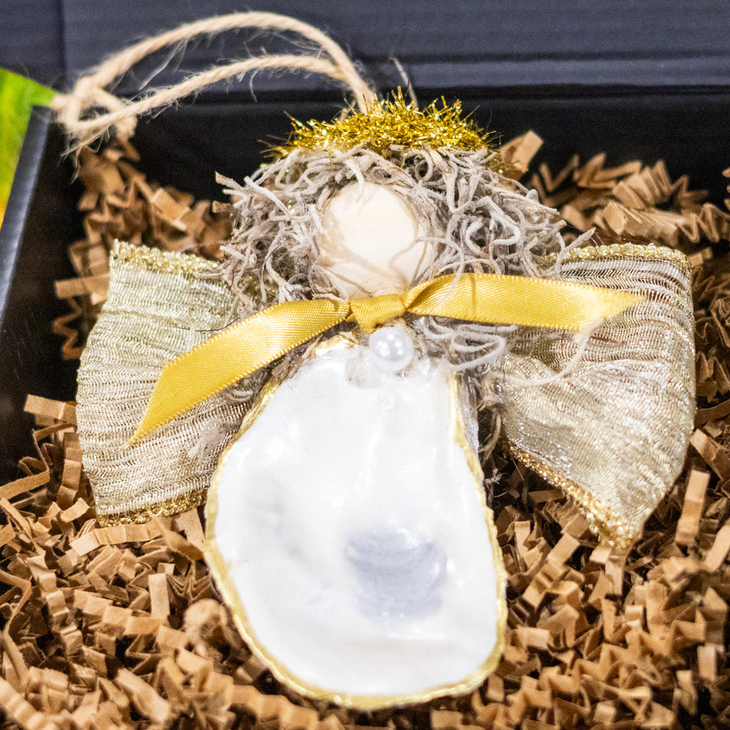 Oyster Shell Angel Ornament