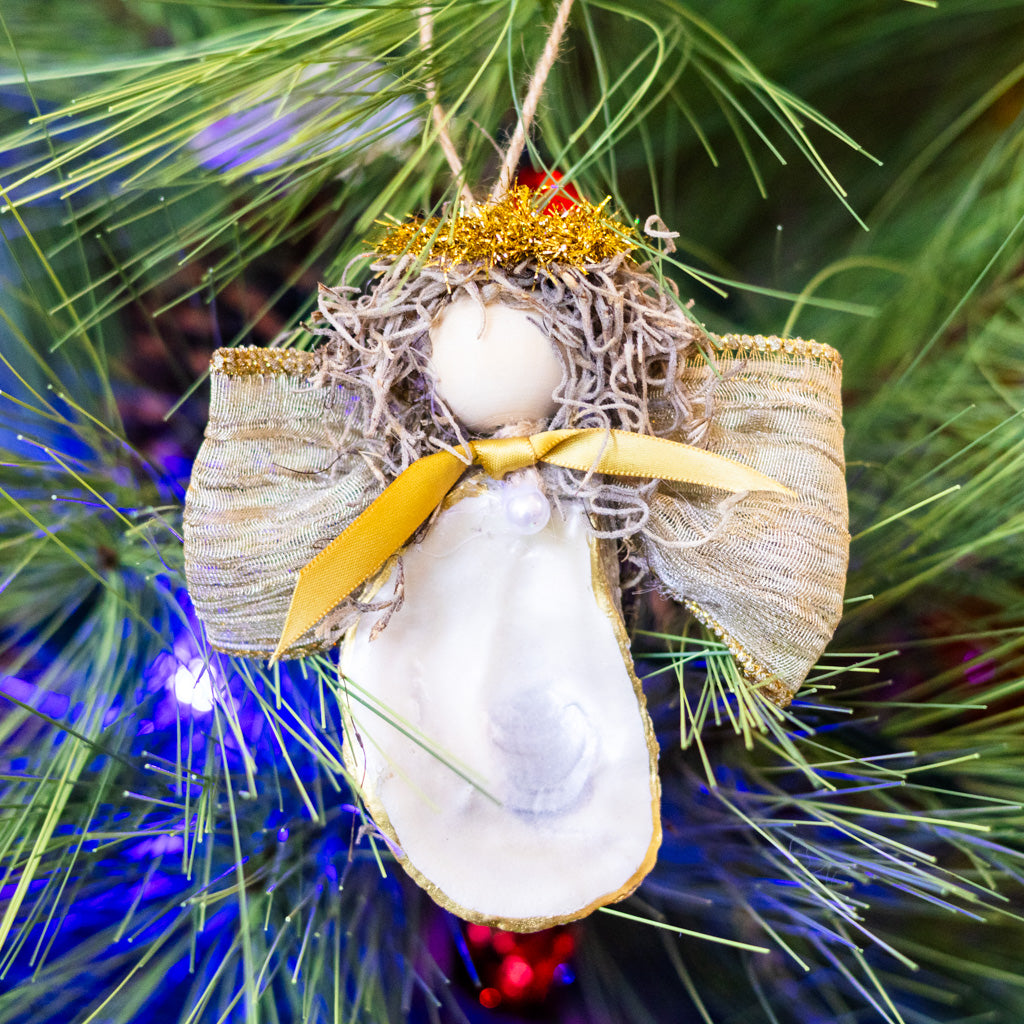 Oyster Shell Angel Ornament