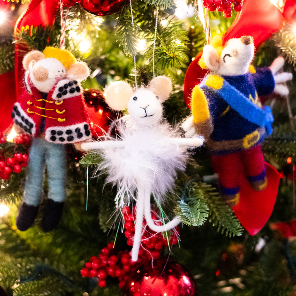 Felt Regal Mouse Red Jacket Ornament