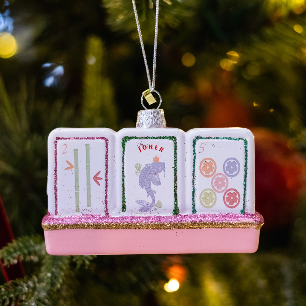 Mahjong Glass Tile Ornament