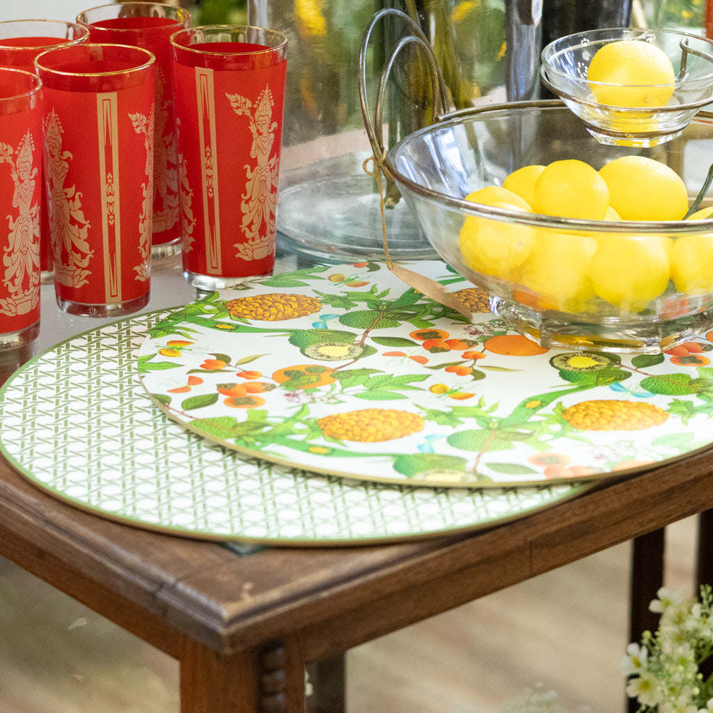 Round Two-Sided Pineapple Placemat