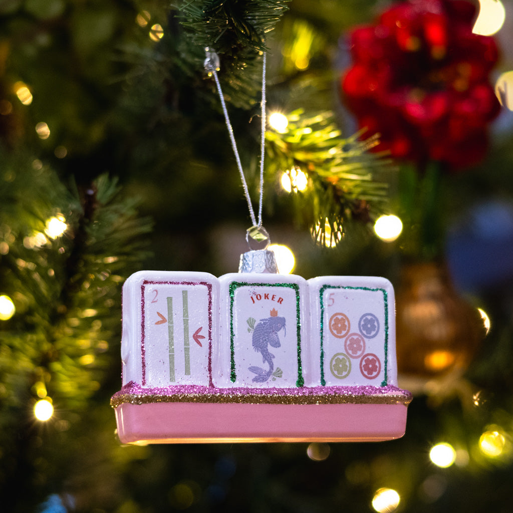 Mahjong Glass Tile Ornament