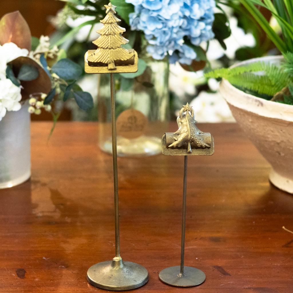 Small Metal Christmas Tree Card Clip on Stand