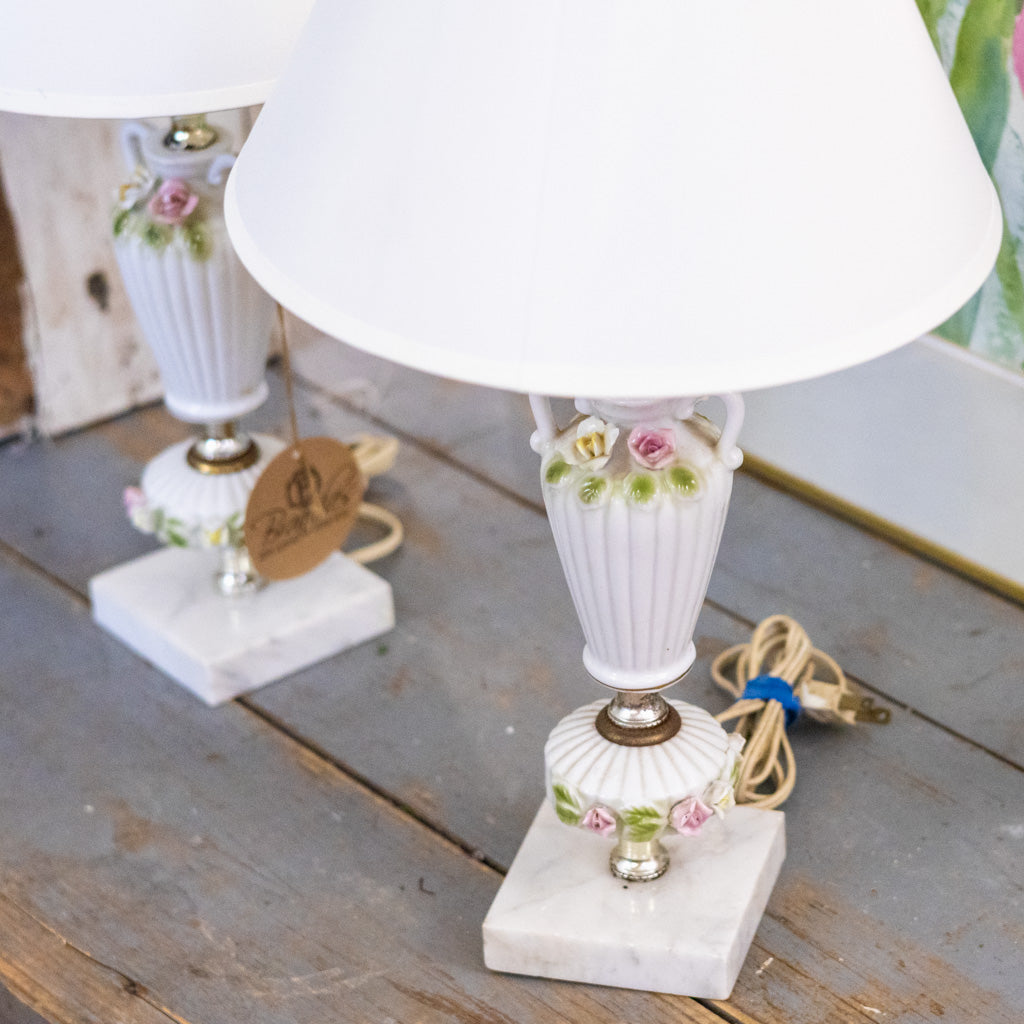 Vintage Pair of Porcelain Table Lamps