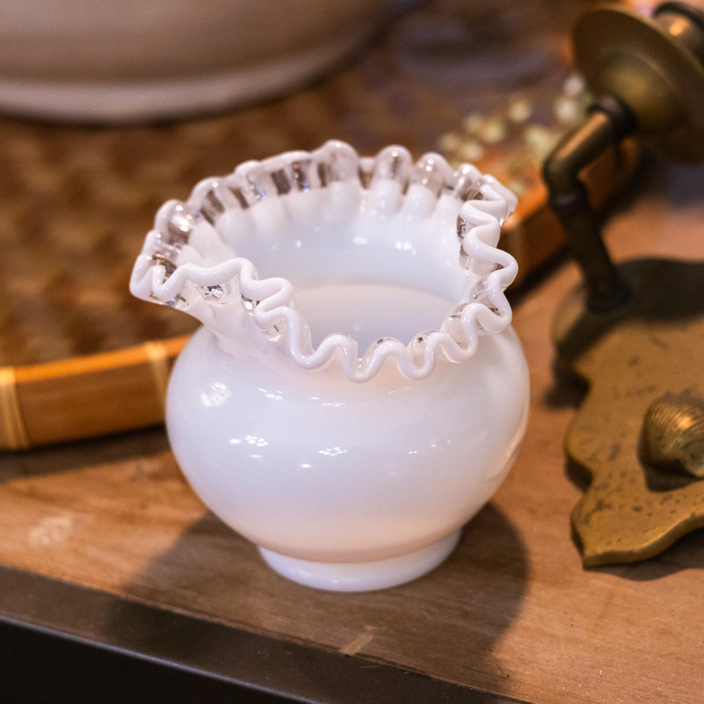 Fenton White Milk Glass Vase