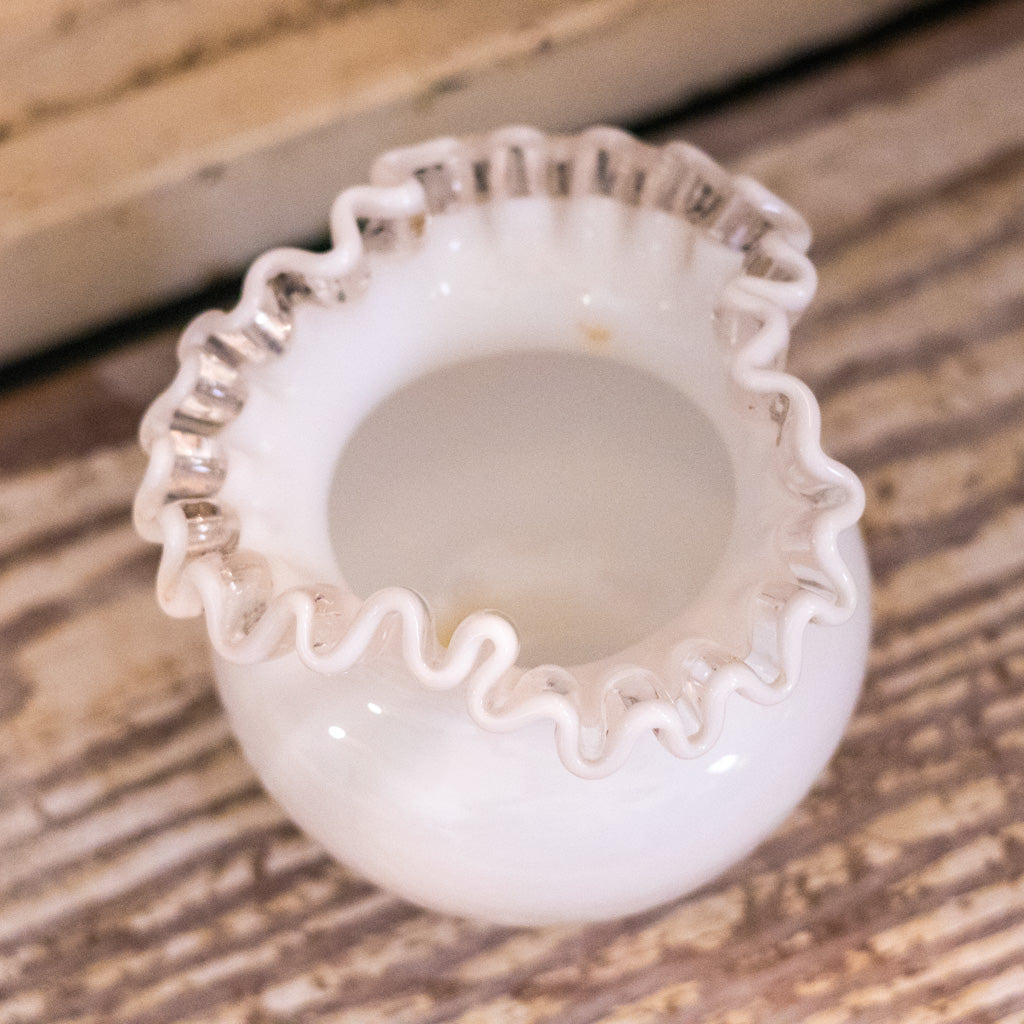 Fenton White Milk Glass Vase