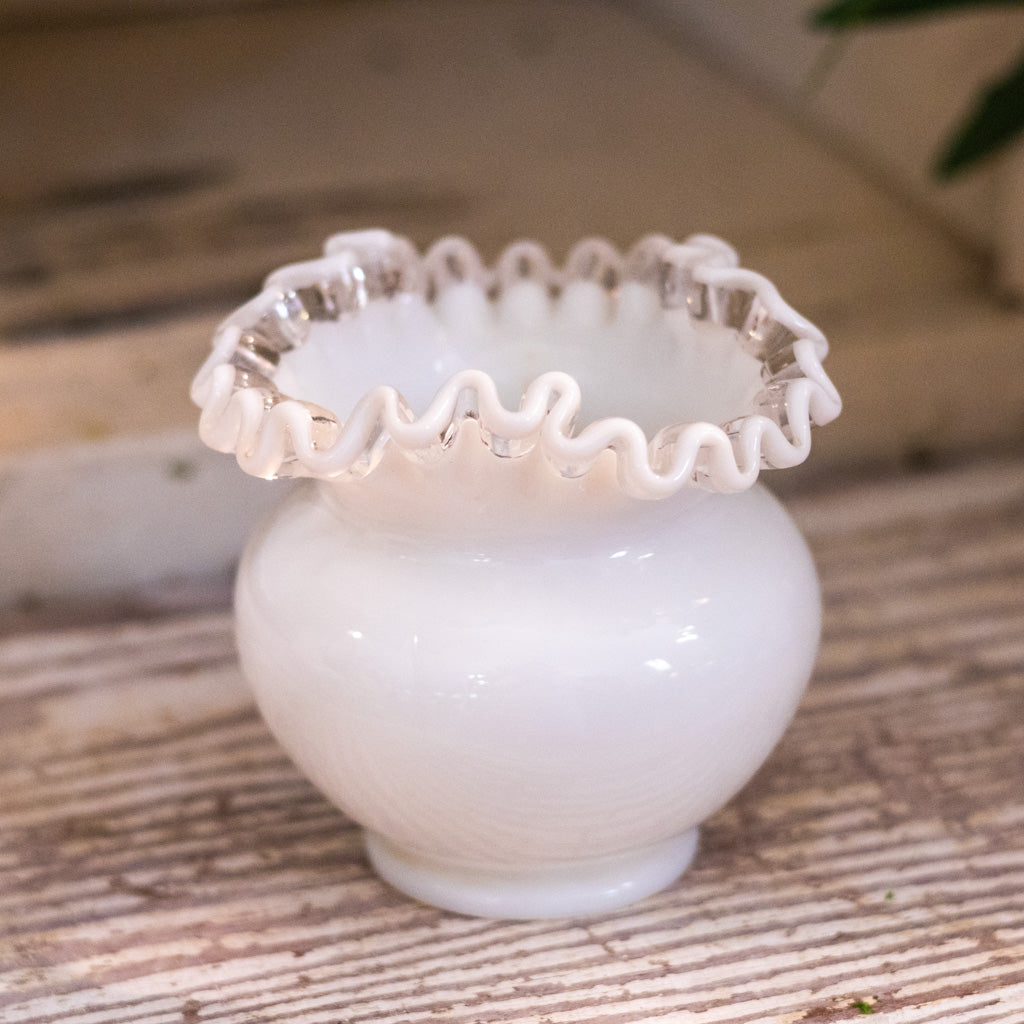 Fenton White Milk Glass Vase