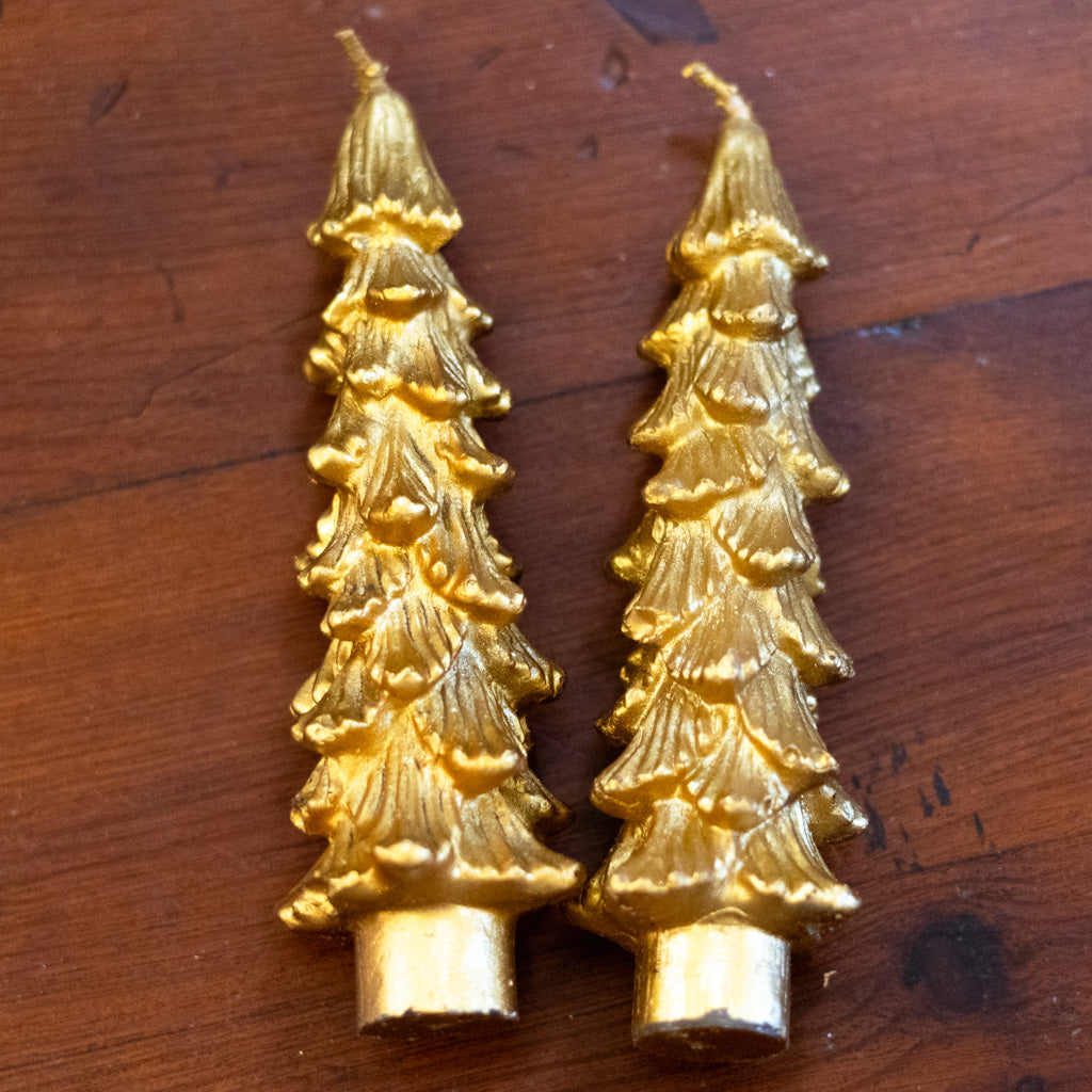 Unscented Gold Tree Candle Box of Two Short