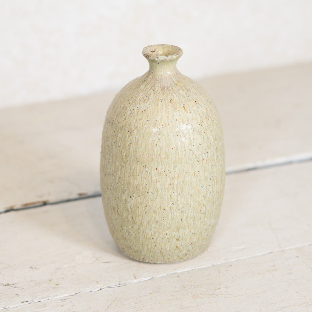 Stoneware Vase Sage Green Brown Medium