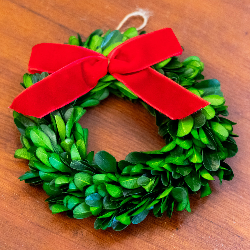 Preserved Boxwood Wreath Ornament
