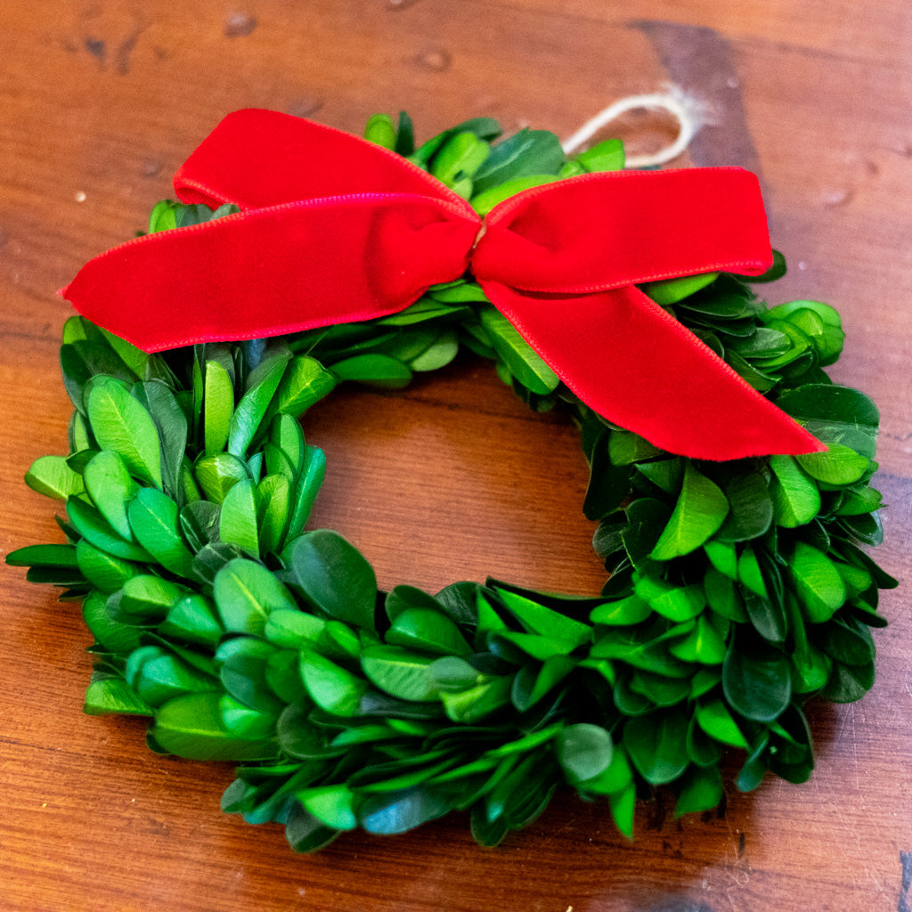 Preserved Boxwood Wreath Ornament