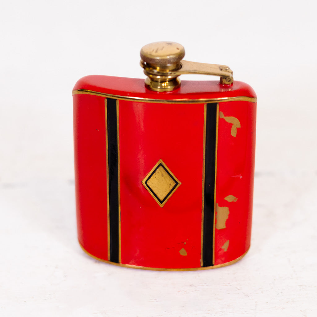 Red/Black Deco Hip Flask
