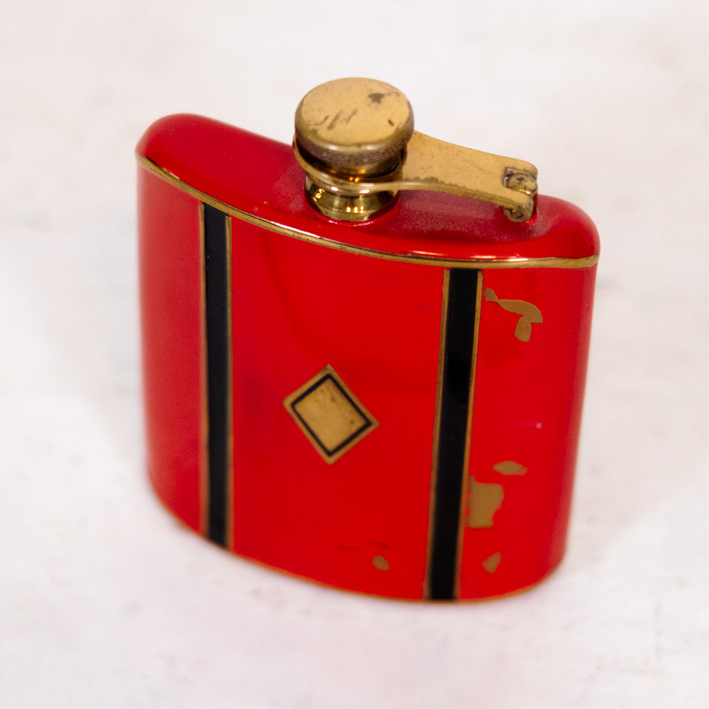 Red/Black Deco Hip Flask