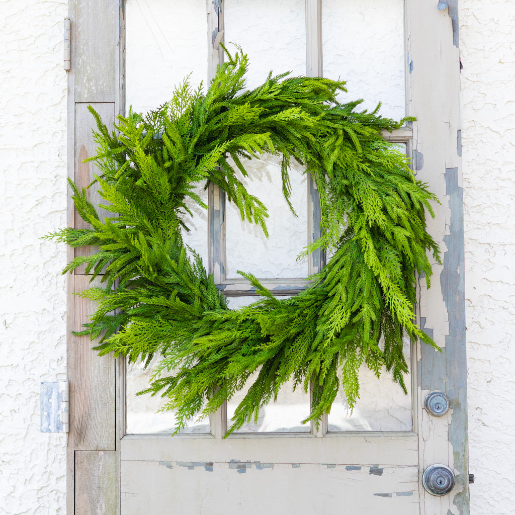 30"D Woodland Evergreen Wreath Real Touch