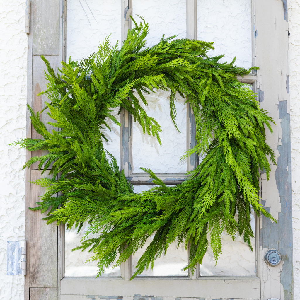 30"D Woodland Evergreen Wreath Real Touch