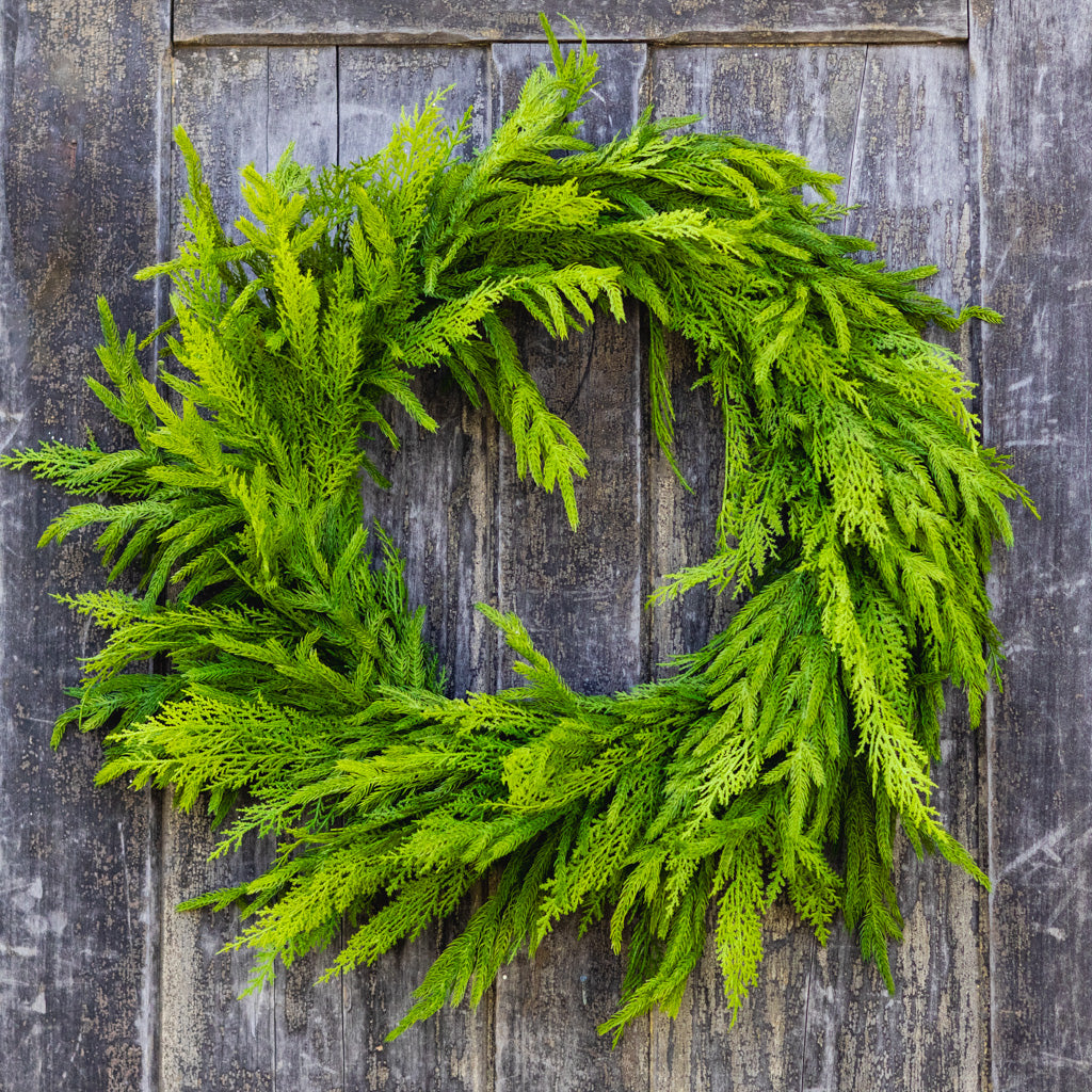30"D Woodland Evergreen Wreath Real Touch