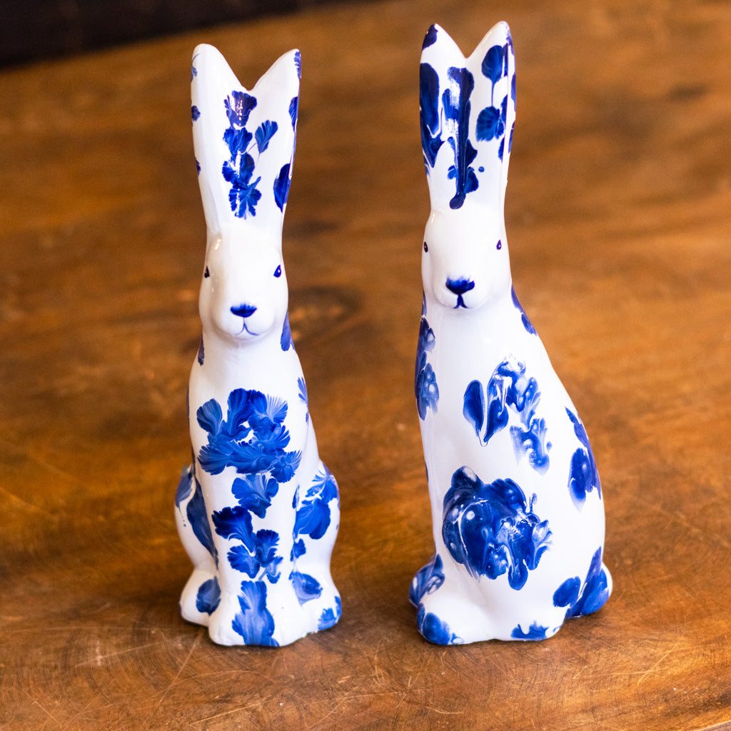 Blue White Tall Bunny Paws Front