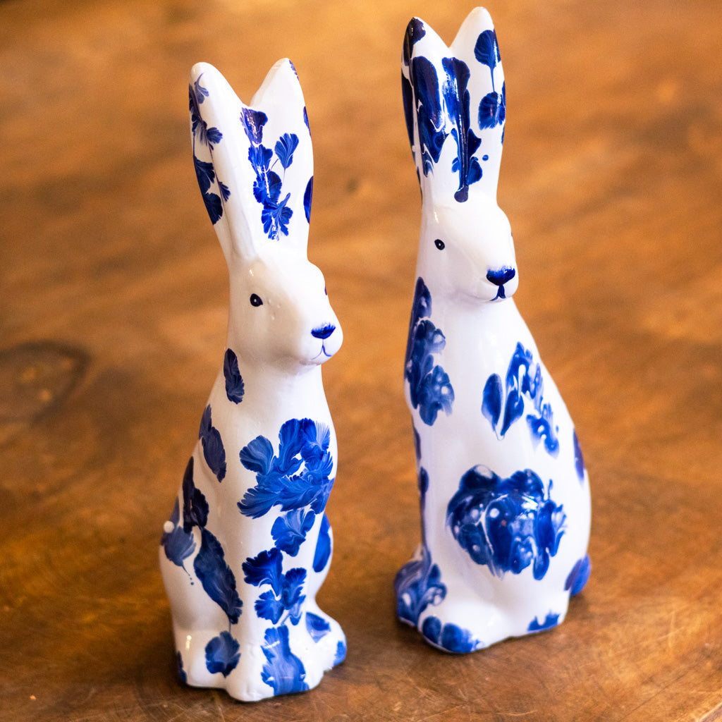 Blue White Tall Bunny Paws Front