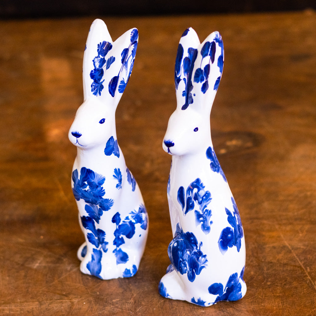 Blue White Tall Bunny Paws Side